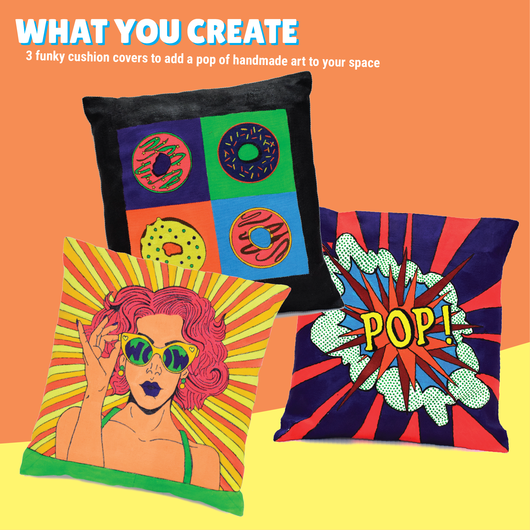 Pop Art Cushion Cover Painting Kit