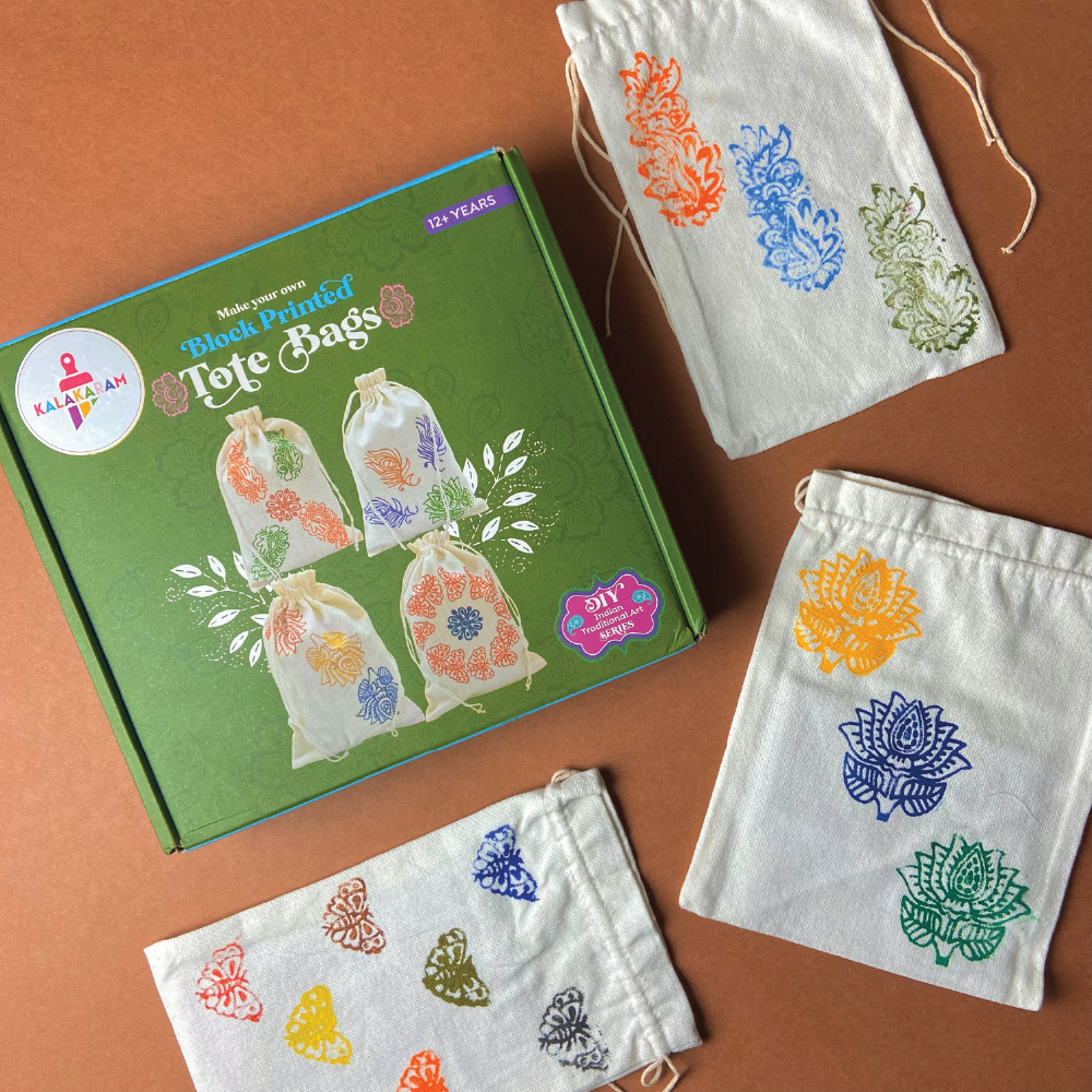 Block Printed Tote Bag Making Kit - Kalakaram