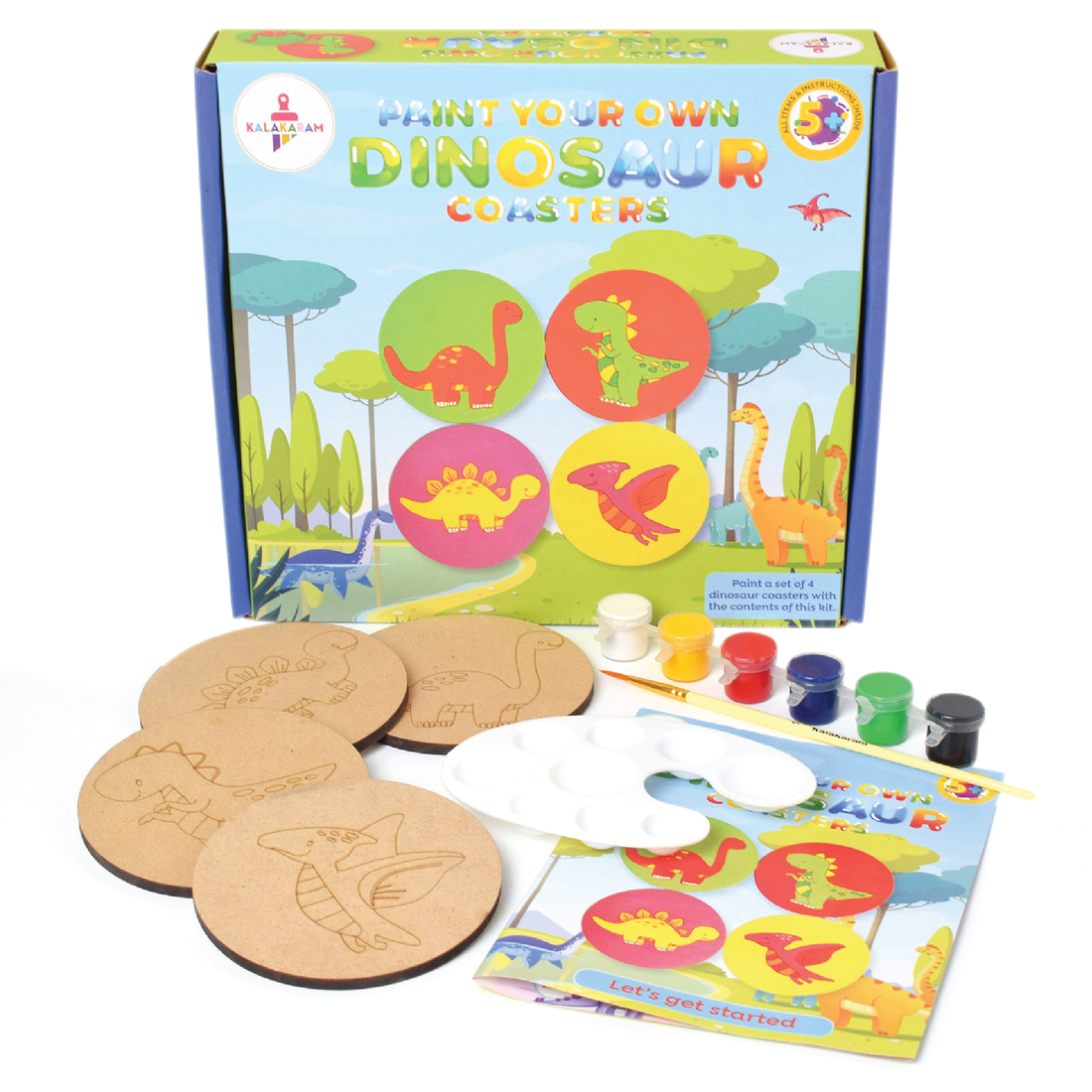 The Jurassic World of Crafts Combo - Dinosaur Coaster + Animal Figurine Painting Kits