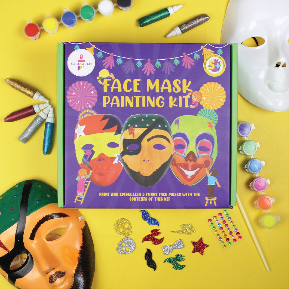 The Creative Kids Combo - Rock Painting + Face Mask Painting Kits