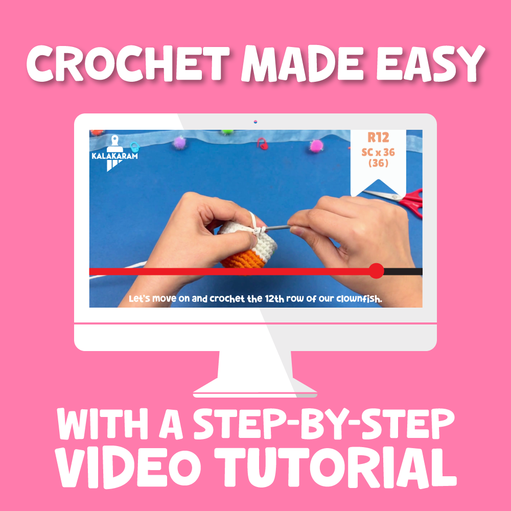 Crochet Kit for Beginners | Cuddly Critters Amigurumi Kit | Make Crochet Clownfish Toy | Age: 12+ Years