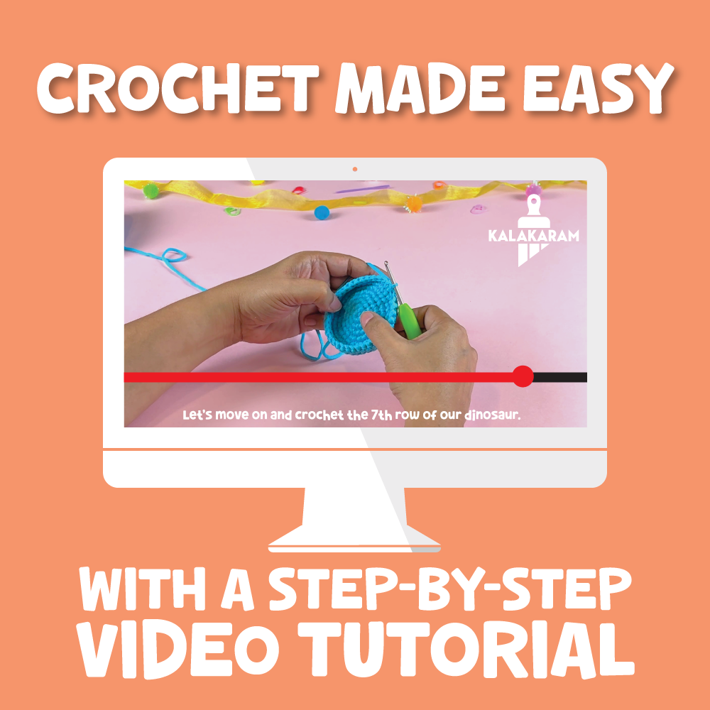 Crochet Kit for Beginners | Cuddly Critters Amigurumi Kit | Make Crochet Dino Toy | Age: 12+ Years