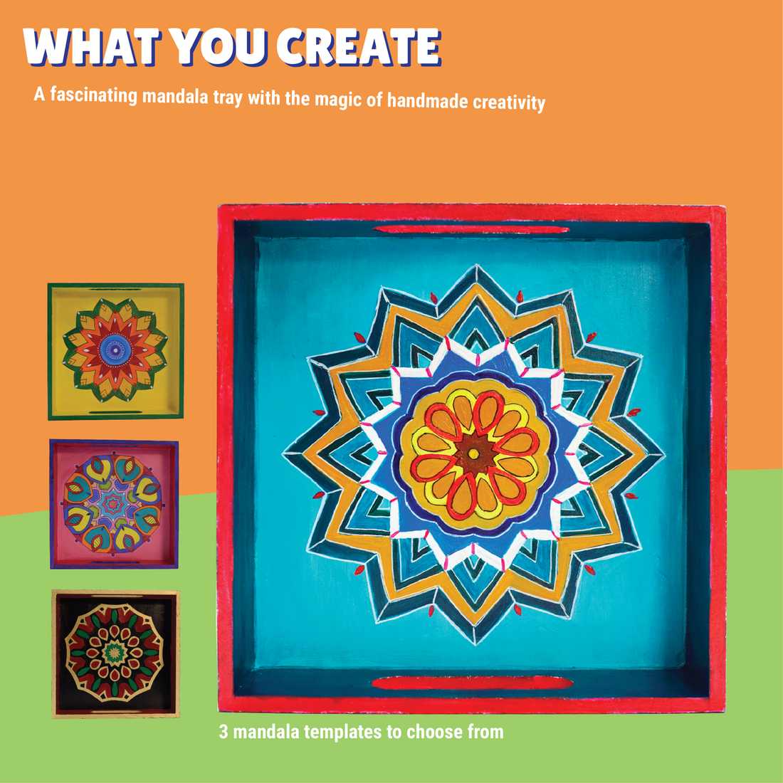 Mandala Art Beverage Tray Painting Kit