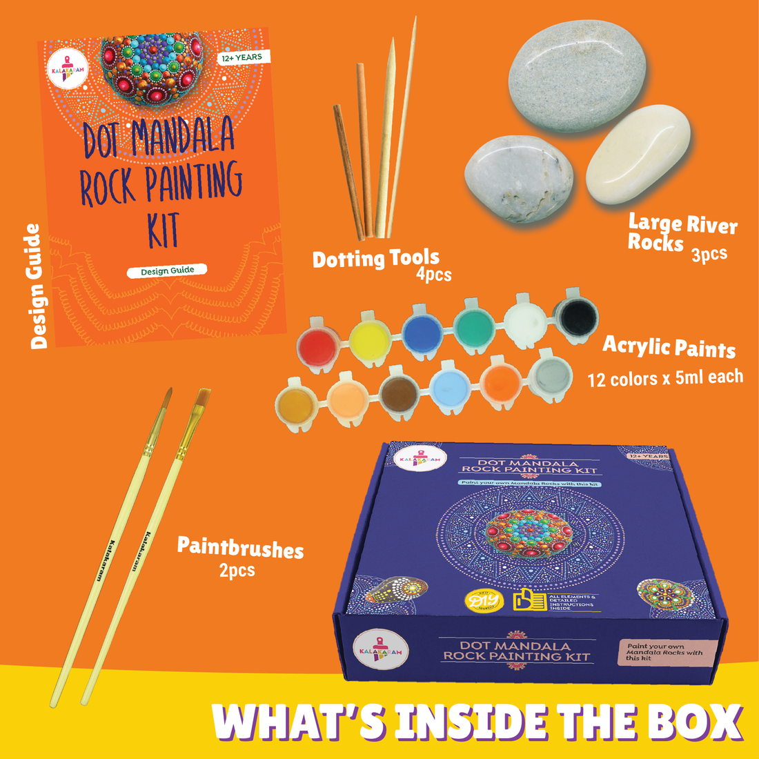 The Artistic Expression Combo - Dot Mandala Rock + Madhubani Key Hanger Painting Kits