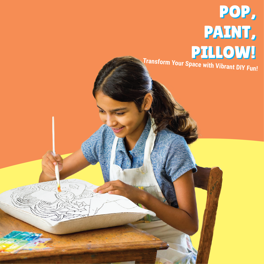 Pop Art Cushion Cover Painting Kit