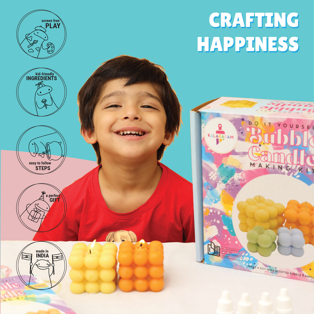 The Bathtime Fun and Froth Combo - Kids Soap Making + Bubble Candle Making Kits