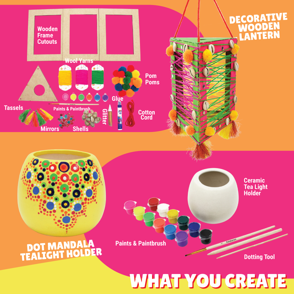 Festive Delight Craft Box Activity Kit  | Holiday Fun | Assorted Crafts | Age: 5-10 Years