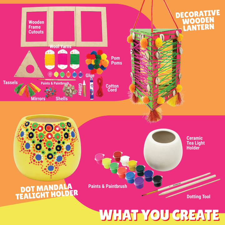 Festive Delight Craft Box Activity Kit  | Holiday Fun | Assorted Crafts | Age: 5-10 Years