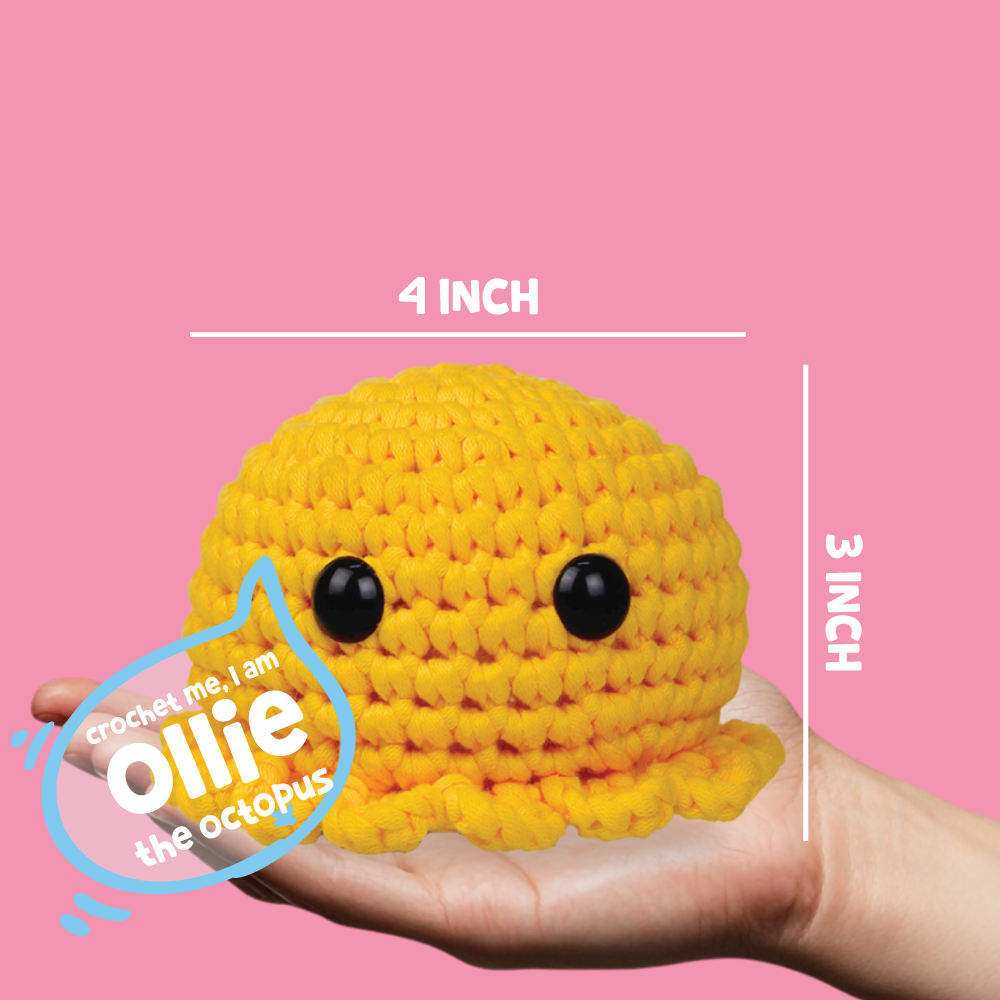 Crochet Kit for Beginners | Cuddly Critters Amigurumi Kit | Make Crochet Octopus Toy | Age: 12+ Years