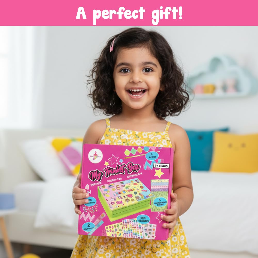 Trinket Box Decorating Kit | Painting & Daimond Art | Creative Activity Set | Age: 6-14 Years