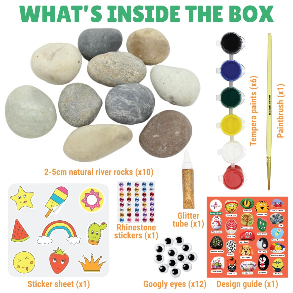 Rock Painting Kit  | Creative Expression | Screen Free Fun | Age: 5-10 Years