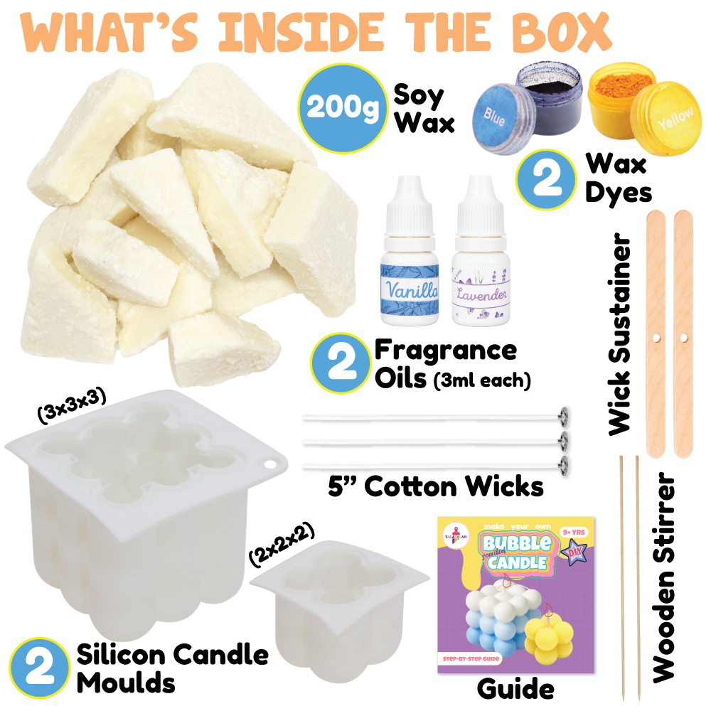Scented Bubble Candle Making Kit | DIY Handmade Candles | Creative Fun | Age: 9+ Years