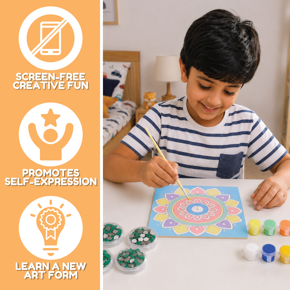 Lippan Art Kit | Clay Art Kit | Traditional Wall Decor Craft Set | Cultural Activity Kit | Ages: 7+ Yearss