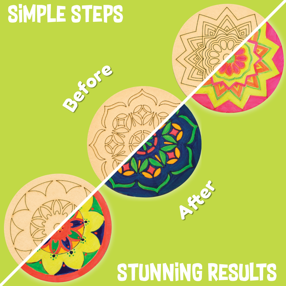 Mandala Art Coasters Painting Kit | Decorative Art &  Craft Activity Set | Age: 7+ Years