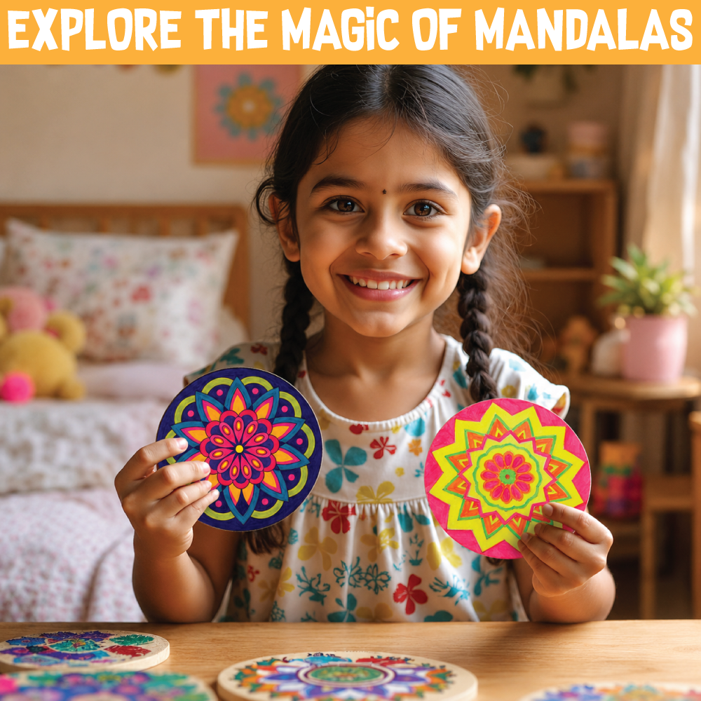 Mandala Art Coasters Painting Kit | Decorative Art &  Craft Activity Set | Age: 7+ Years