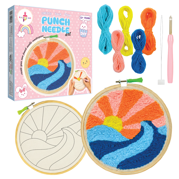Punch Needle Kit | DIY Embroidery Tufting Set | Fabric Art | Ages: 12+ Years