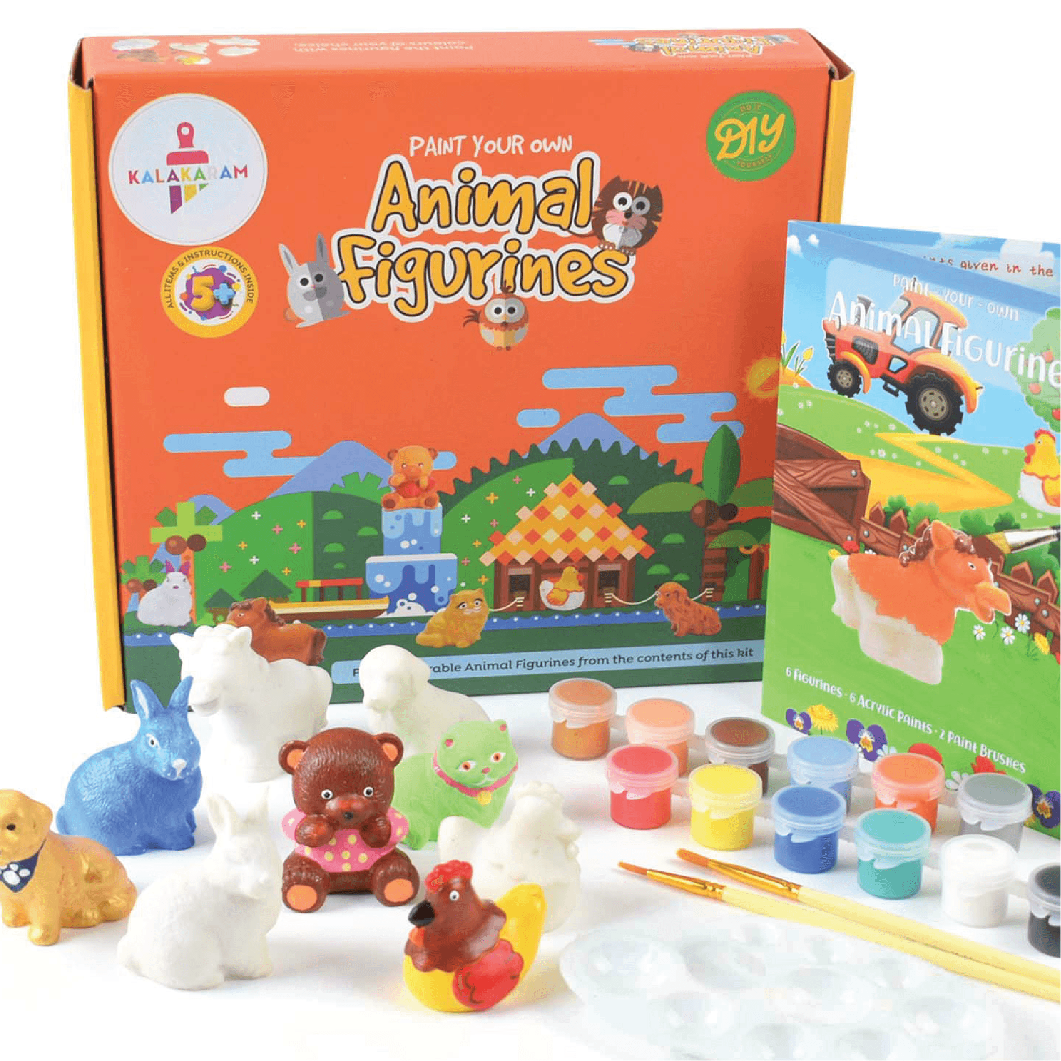 The Jurassic World of Crafts Combo - Dinosaur Coaster + Animal Figurine Painting Kits - Kalakaram