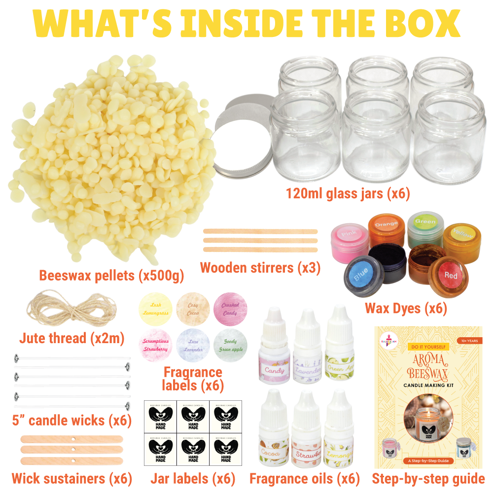 Aroma Beeswax Candle Making Kit | Natural Candles | Soothing Scents | Age: 10-14 Years