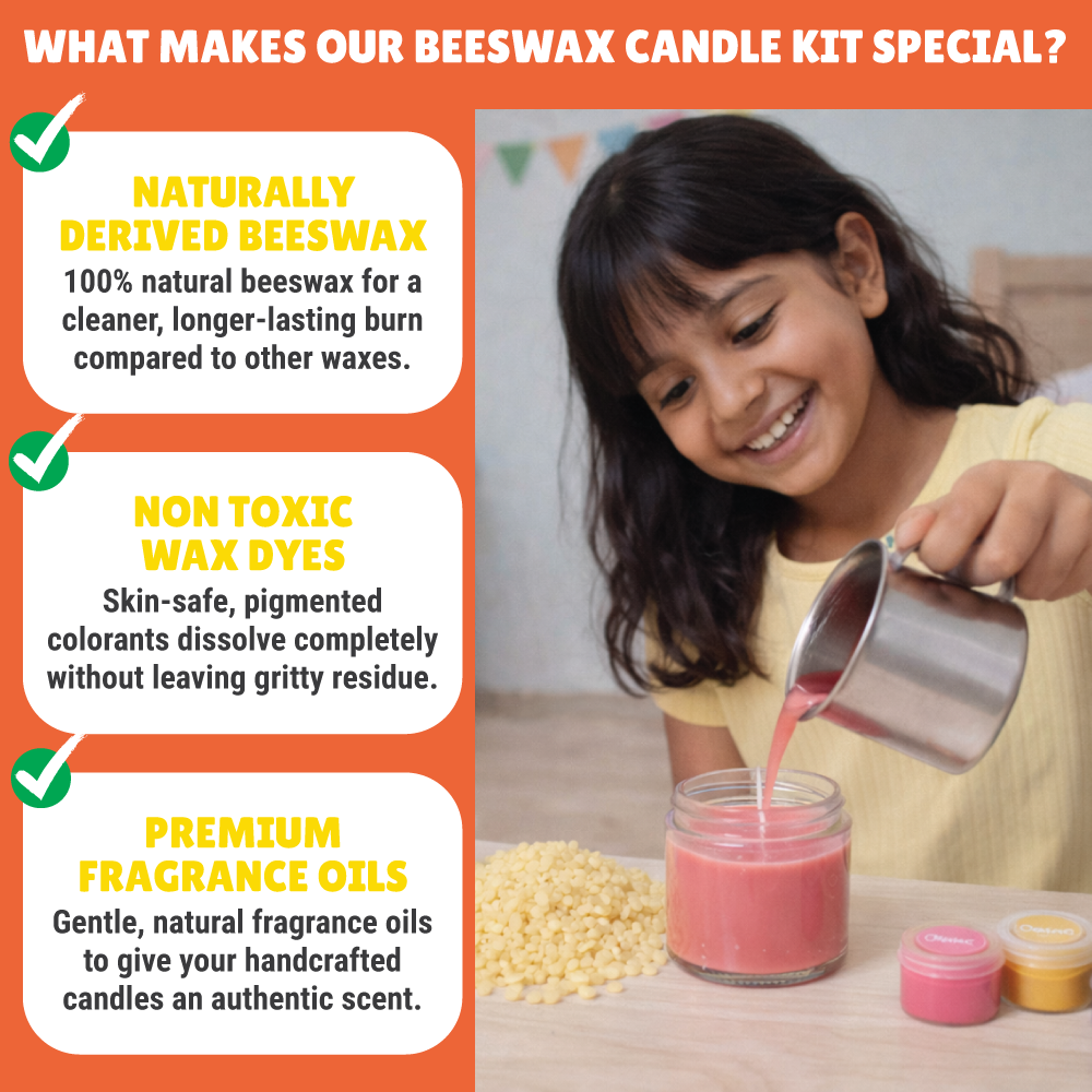 Aroma Beeswax Candle Making Kit | Natural Candles | Soothing Scents | Age: 10-14 Years