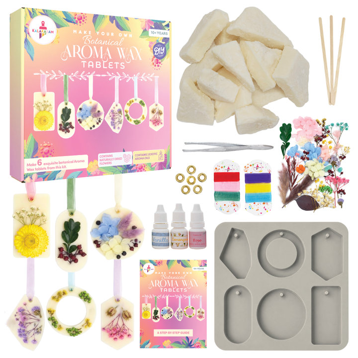 Botanical Aroma Wax Tablet Making Kit  | Natural Scents | Home Fragrance | Age: 10-14 Years