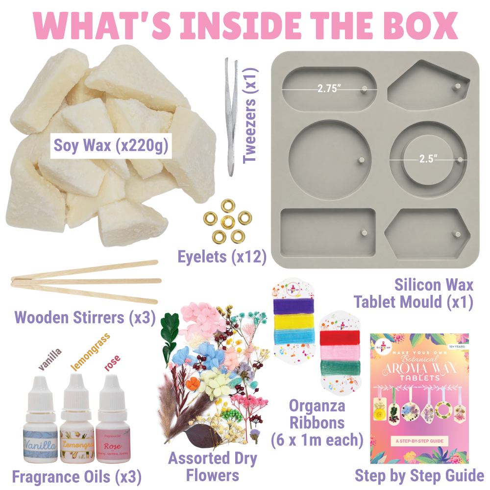 Botanical Aroma Wax Tablet Making Kit  | Natural Scents | Home Fragrance | Age: 10-14 Years