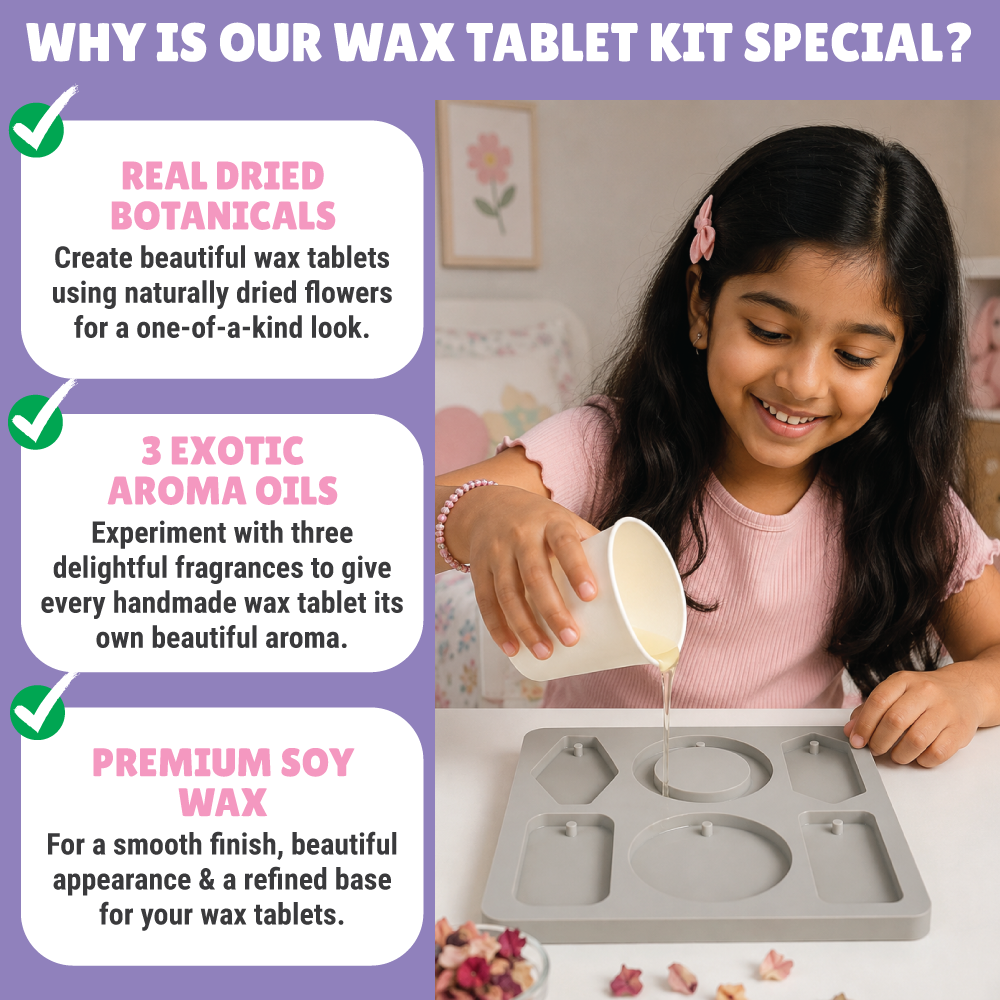 Botanical Aroma Wax Tablet Making Kit  | Natural Scents | Home Fragrance | Age: 10-14 Years