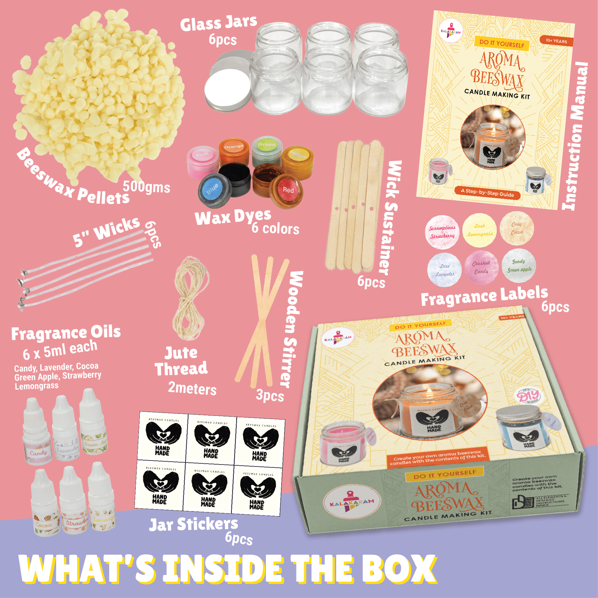 The Perfect Pampering Combo - Shea Butter Soap + Aroma Beeswax Candle Making Kits - Kalakaram