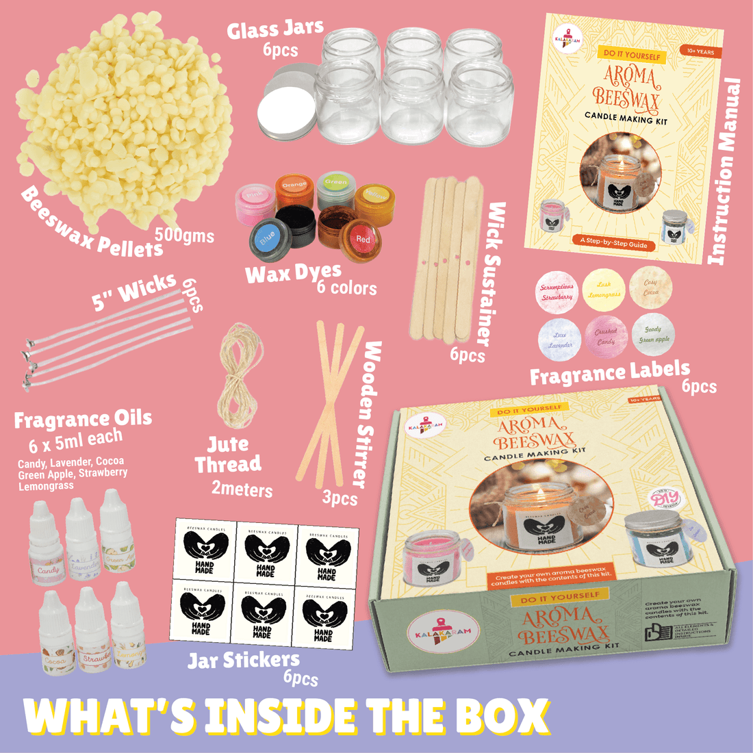 The Perfect Pampering Combo - Shea Butter Soap + Aroma Beeswax Candle Making Kits - Kalakaram