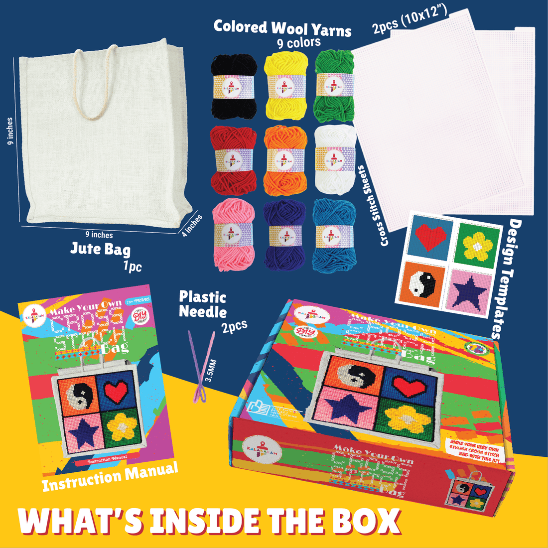 Cross Stitch Bag Making Kit - Kalakaram
