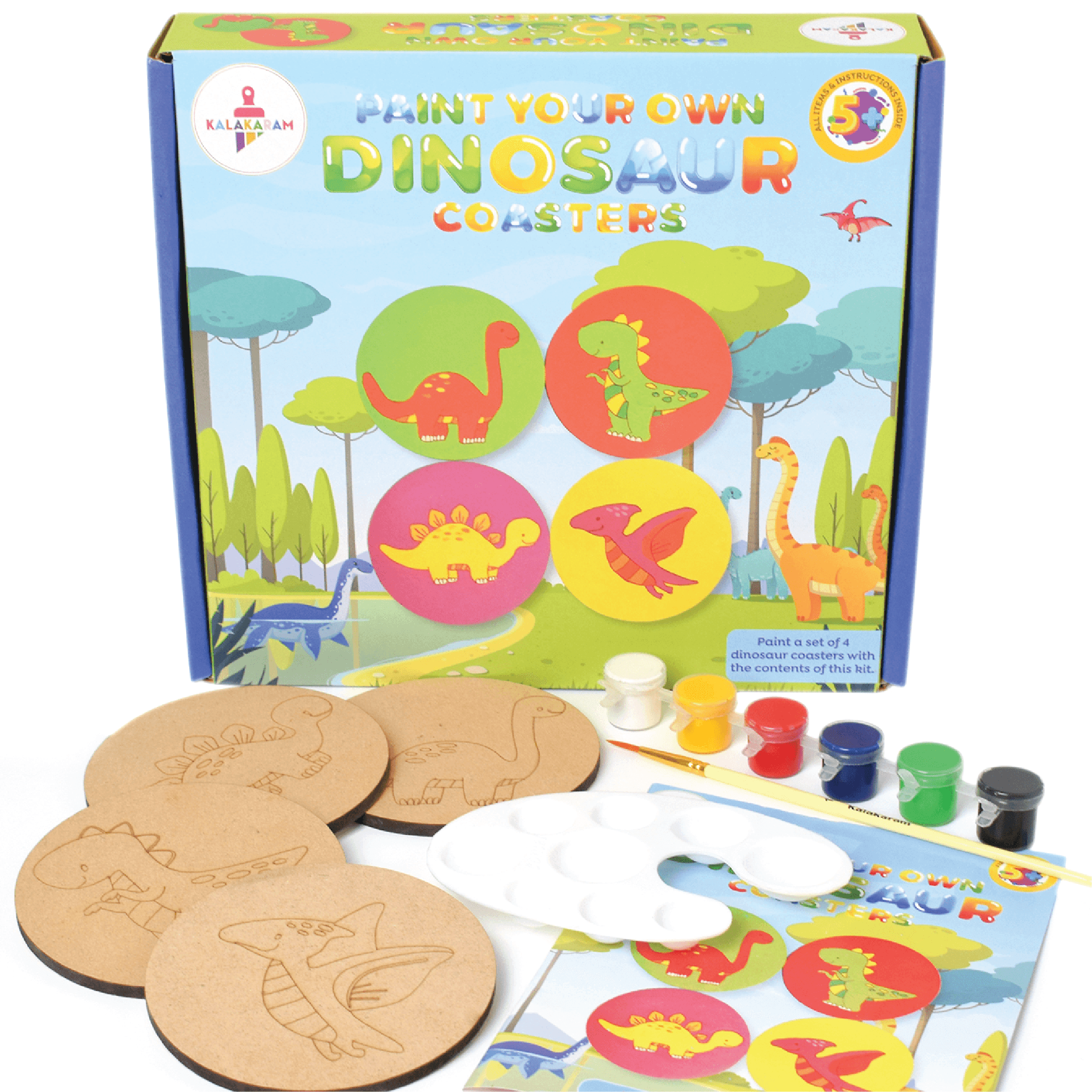 Dinosaur Coasters Painting Kit - Kalakaram