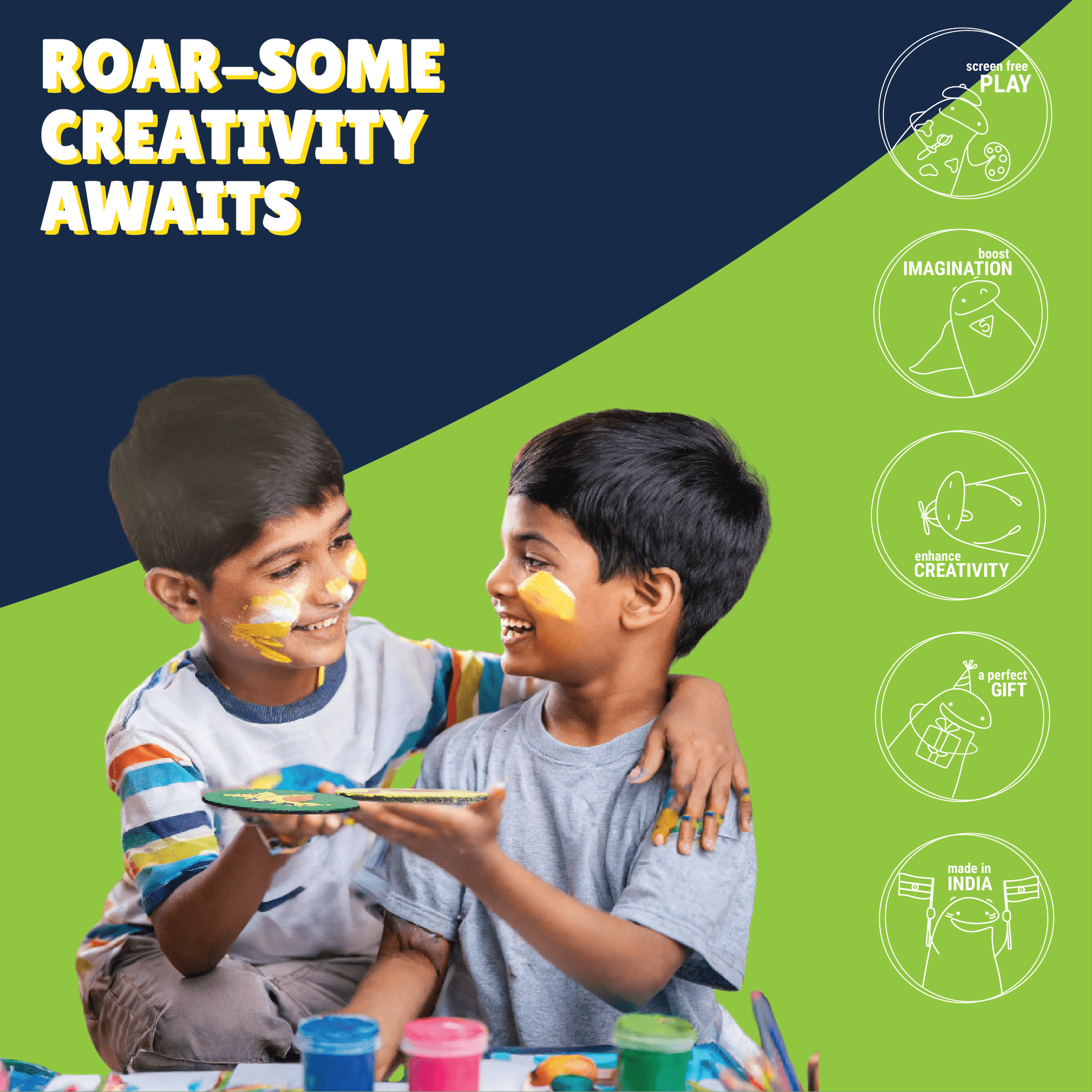 Dinosaur Coasters Painting Kit - Kalakaram