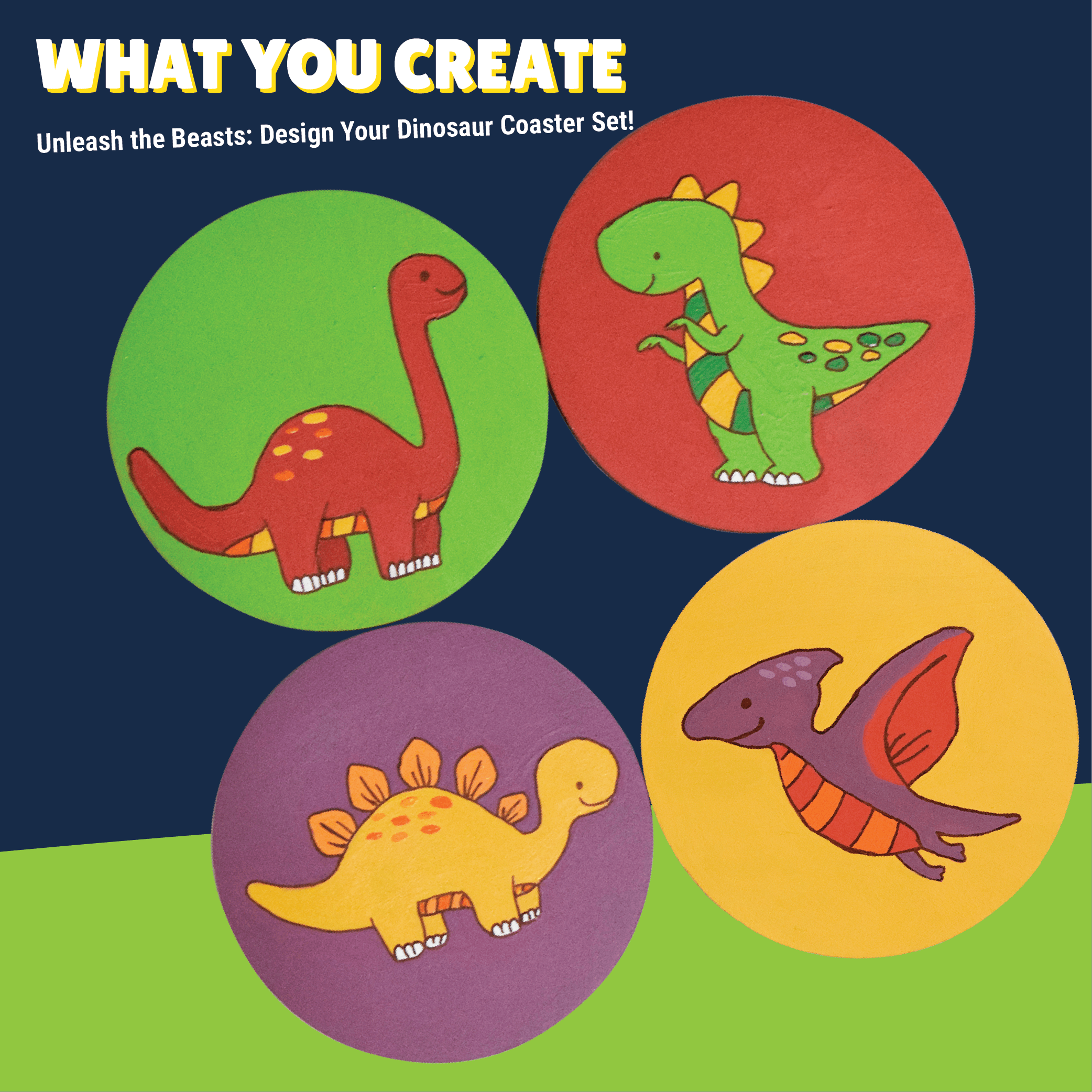 Dinosaur Coasters Painting Kit - Kalakaram