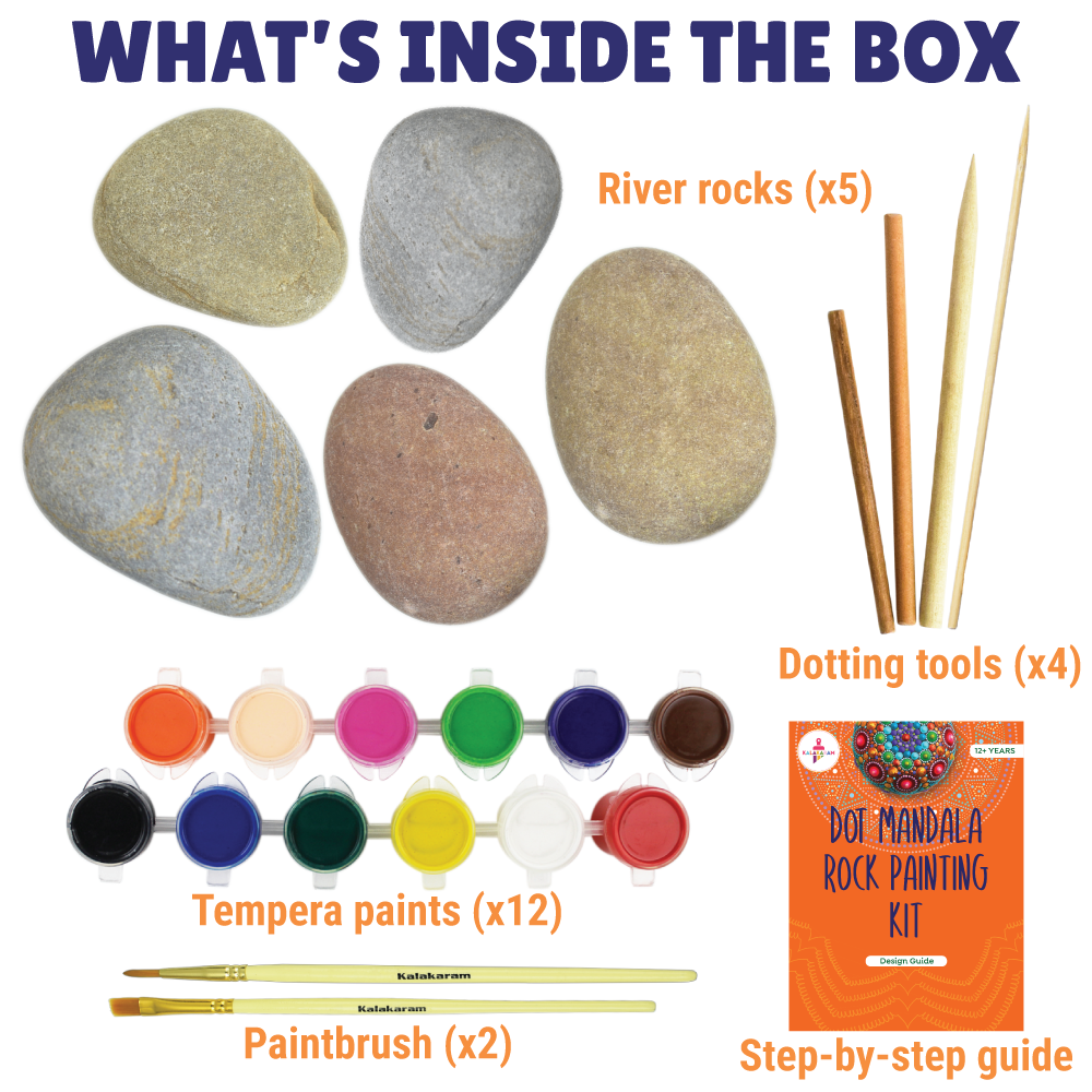 Dot Mandala Rock Painting Kit | Meditative Art | Intricate Design | Age: 7+ Years