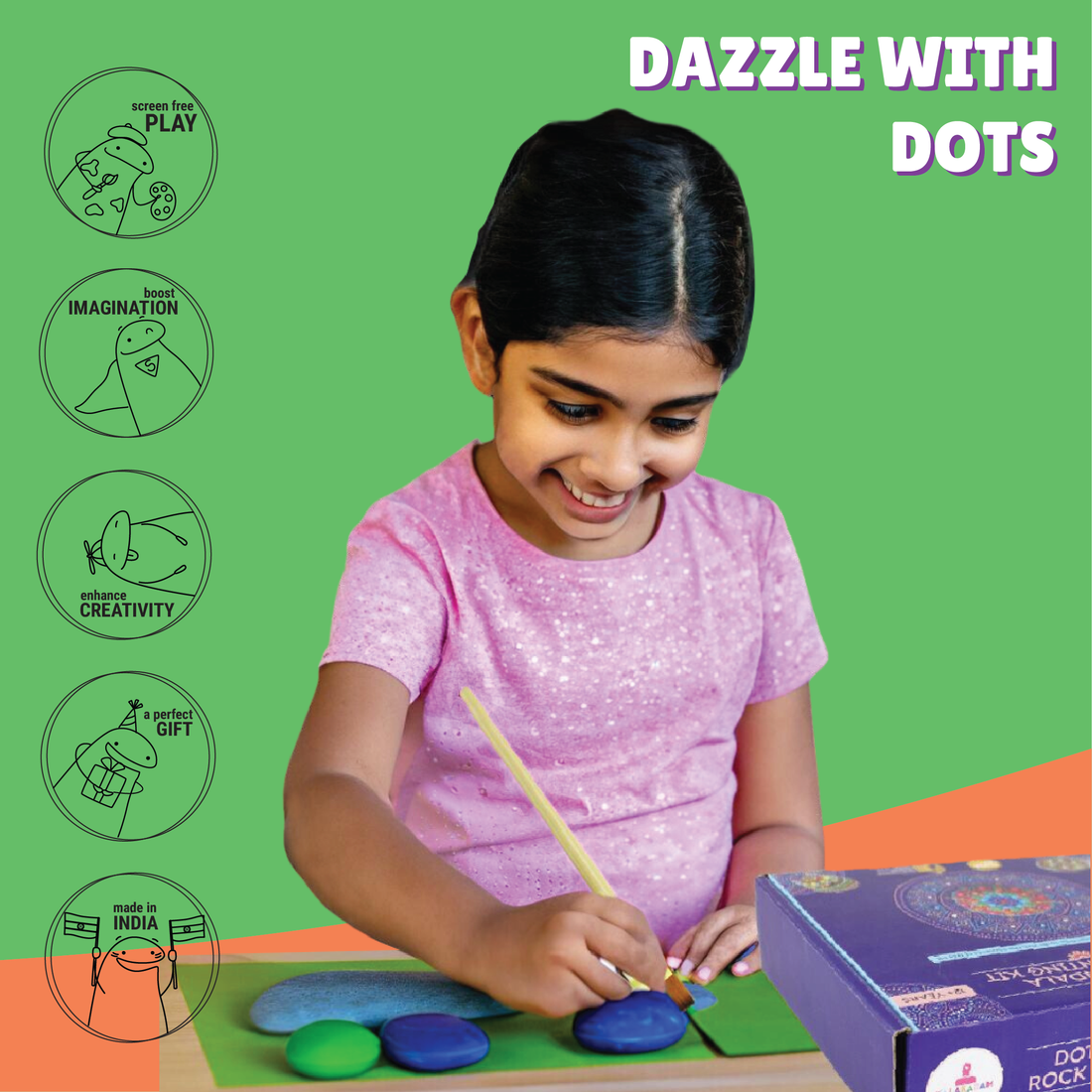 Dot Mandala Art Rock Painting Kit