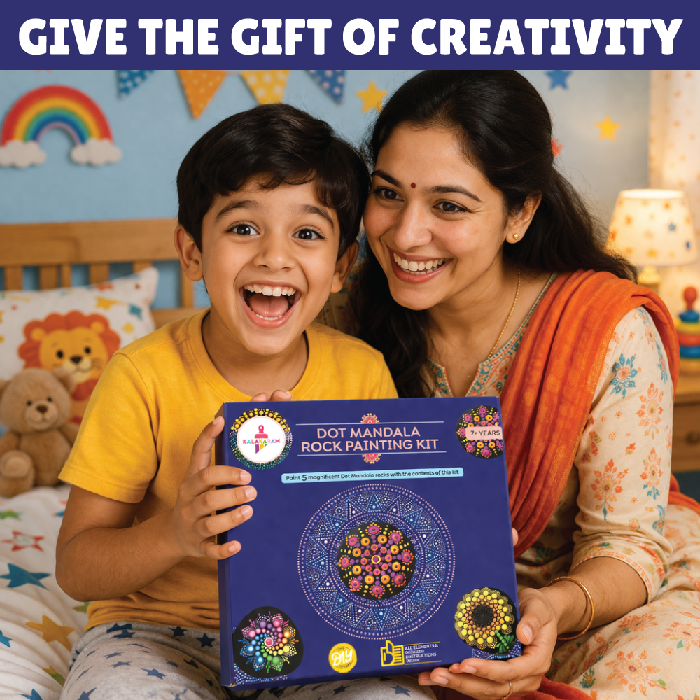 Dot Mandala Rock Painting Kit | Meditative Art | Intricate Design | Age: 7+ Years