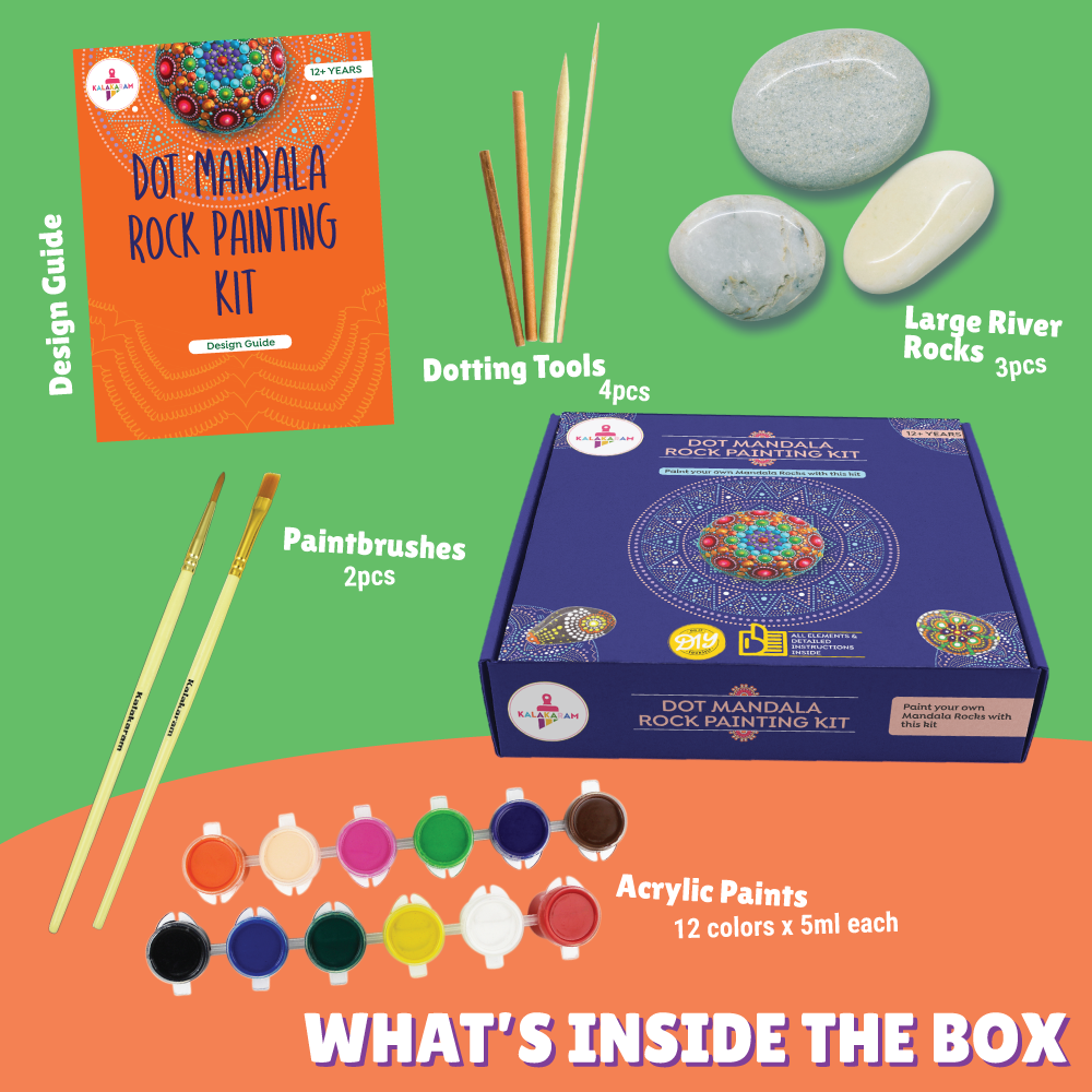 Dot Mandala Art Rock Painting Kit - Kalakaram