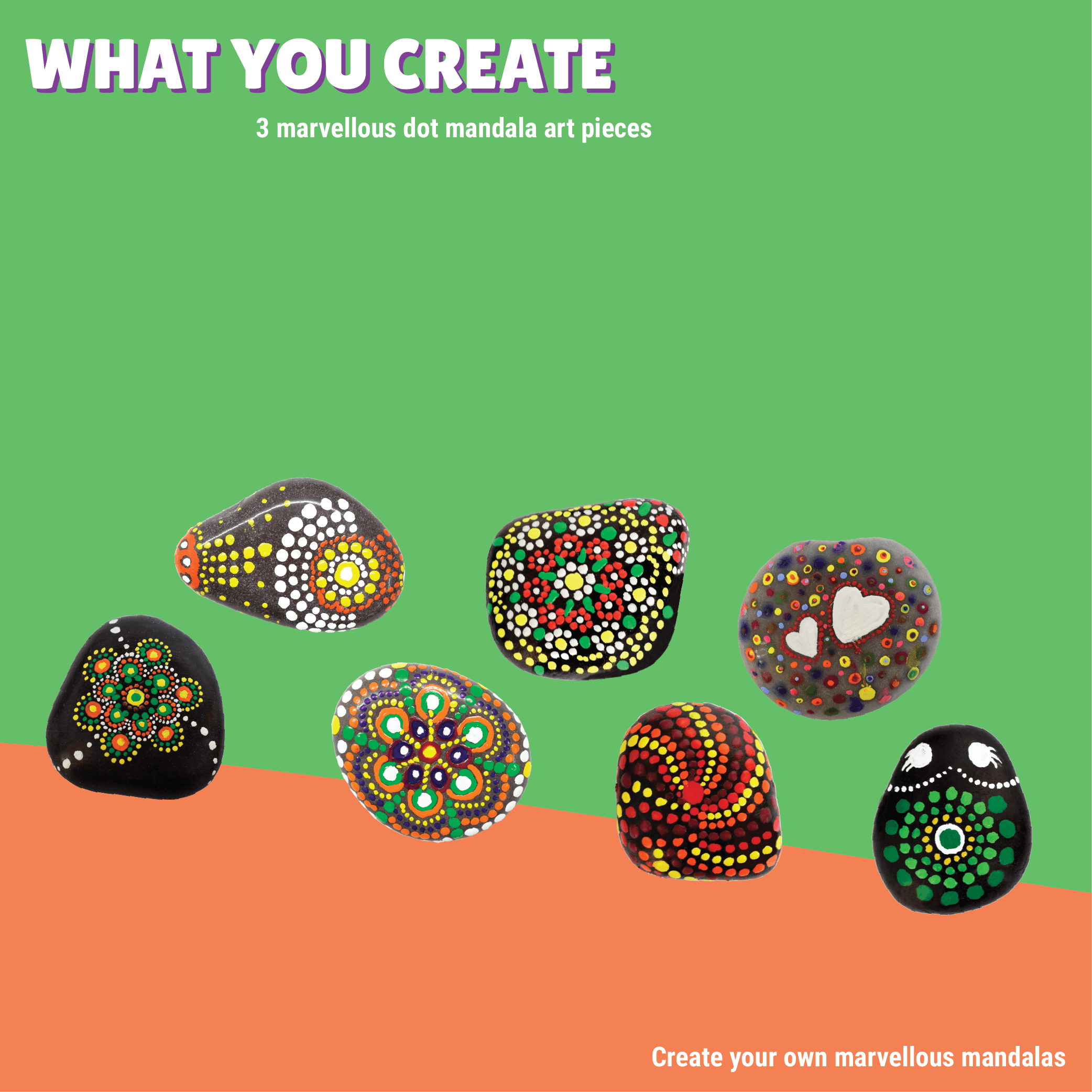 Dot Mandala Art Rock Painting Kit - Kalakaram