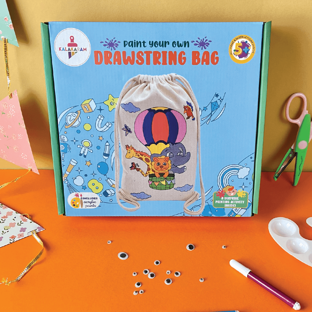 Drawstring Bag Painting Kit - Kids Custom Art Activity 5-10 – Kalakaram