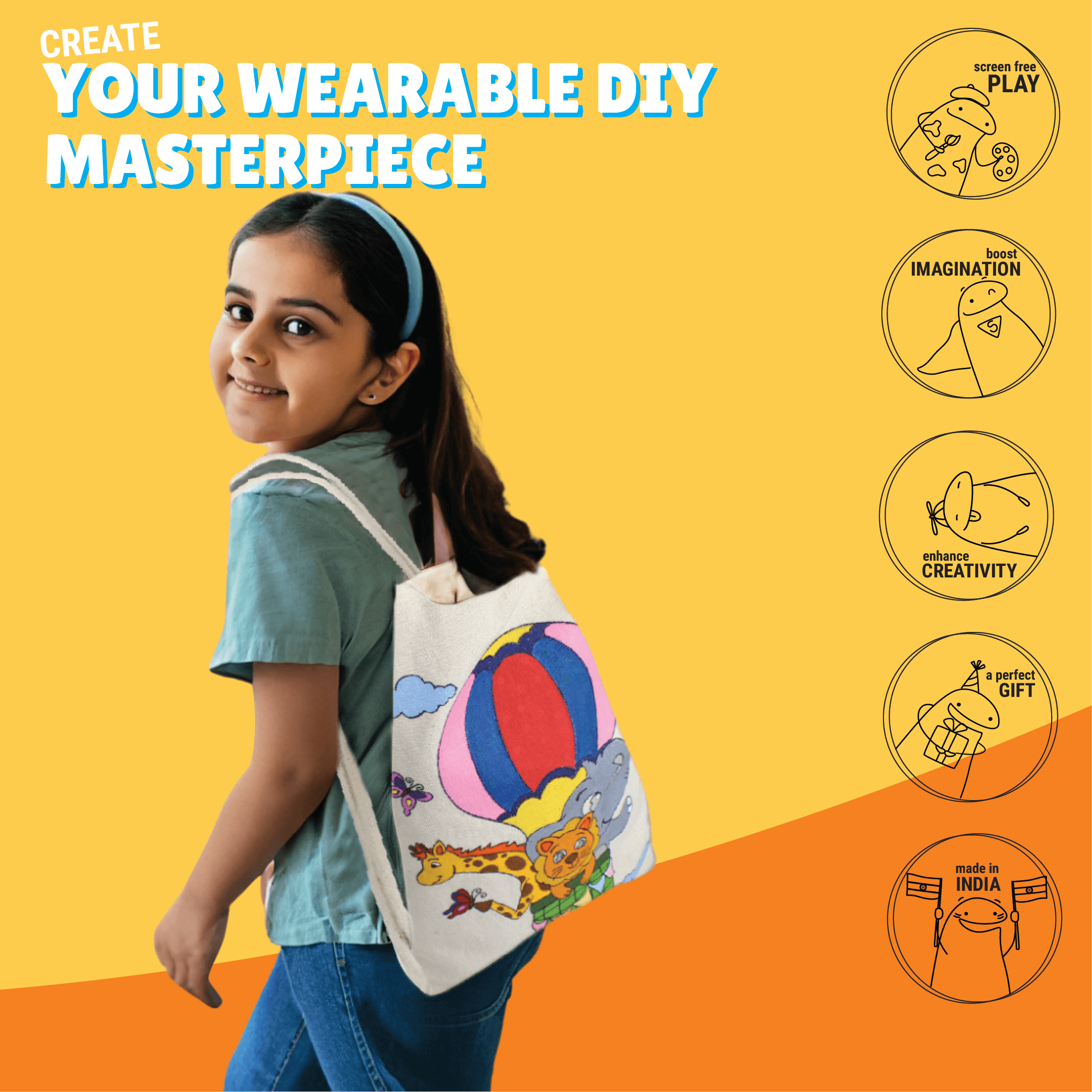 Drawstring Bag Painting Kit - Kalakaram