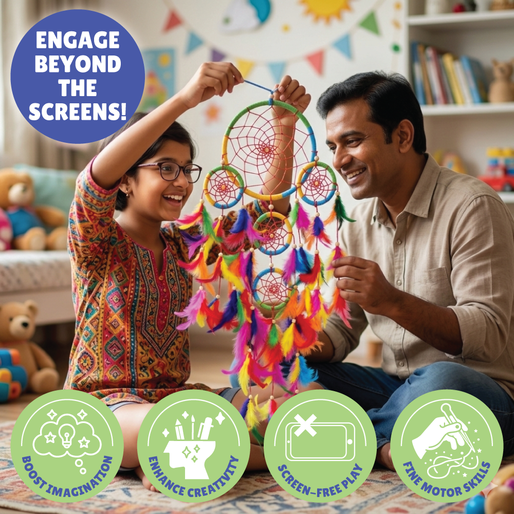 5 Ring Dreamcatcher Making Kit | Spiritual Craft | Room Decor | Age: 12+ Years