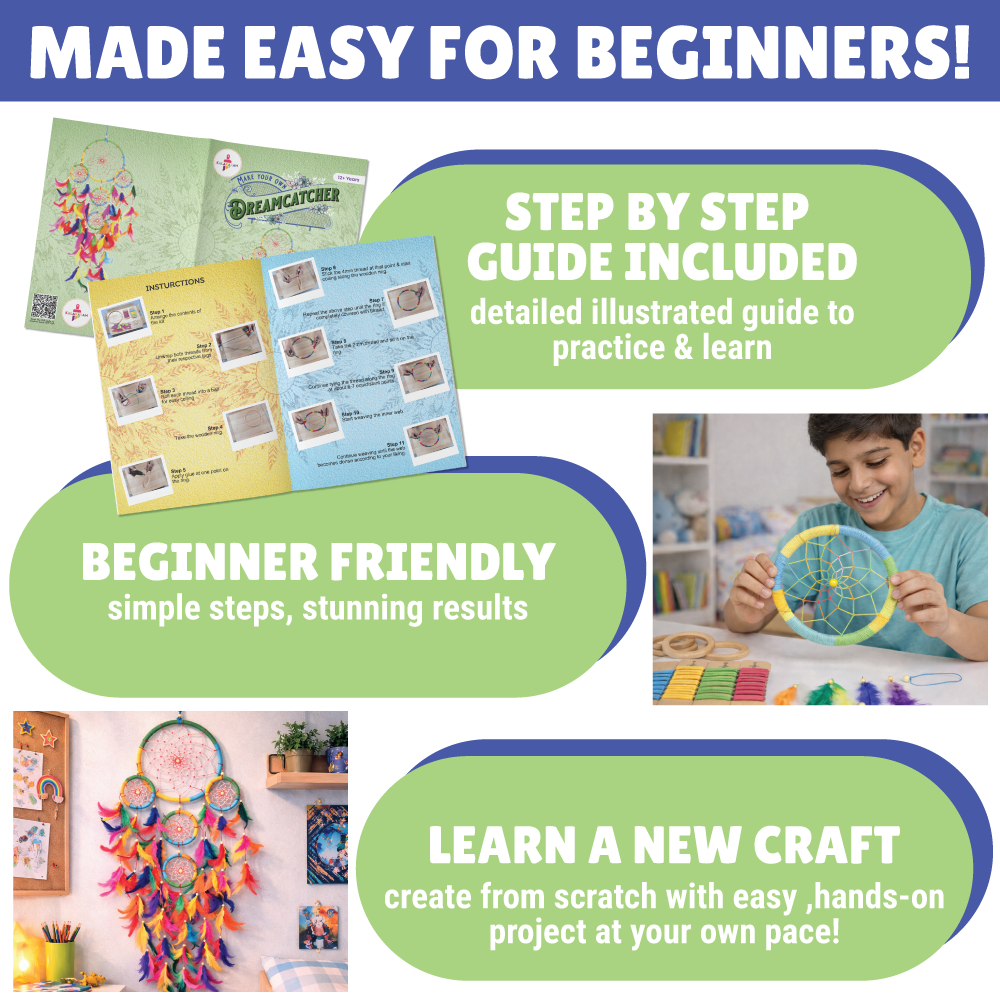 5 Ring Dreamcatcher Making Kit | Spiritual Craft | Room Decor | Age: 12+ Years