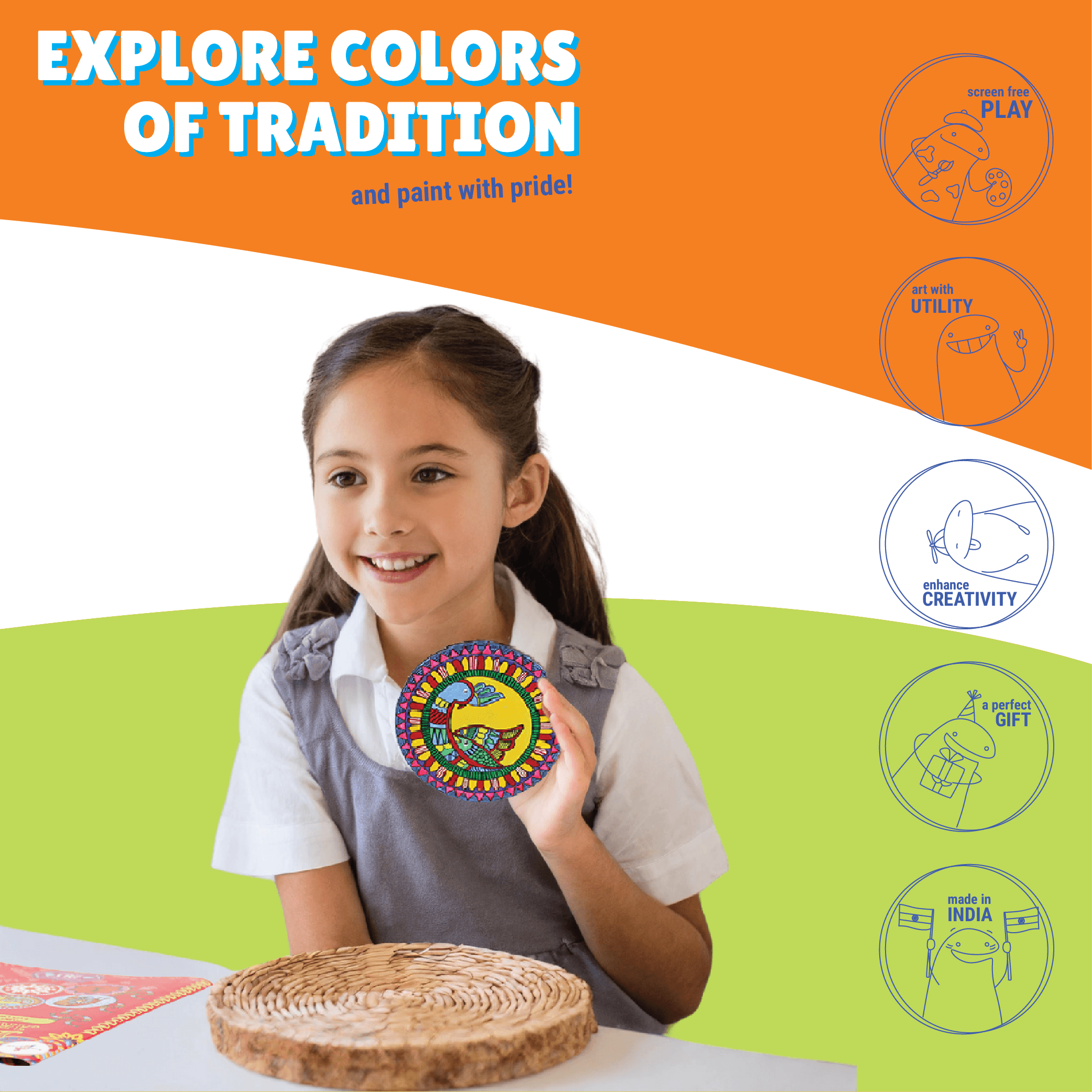 Ethnic Art Coasters Painting Kit - Kalakaram