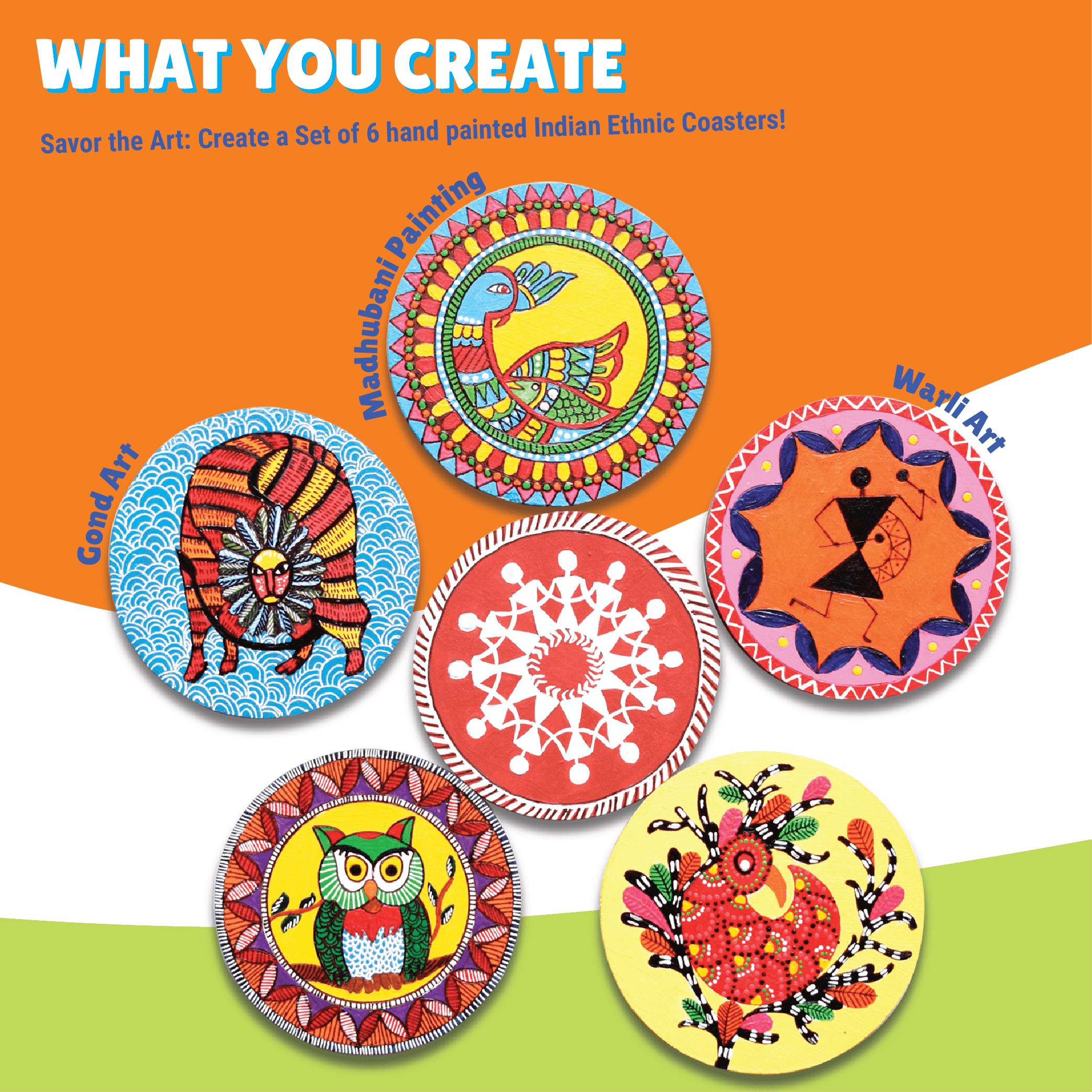 Ethnic Art Coasters Painting Kit - Kalakaram