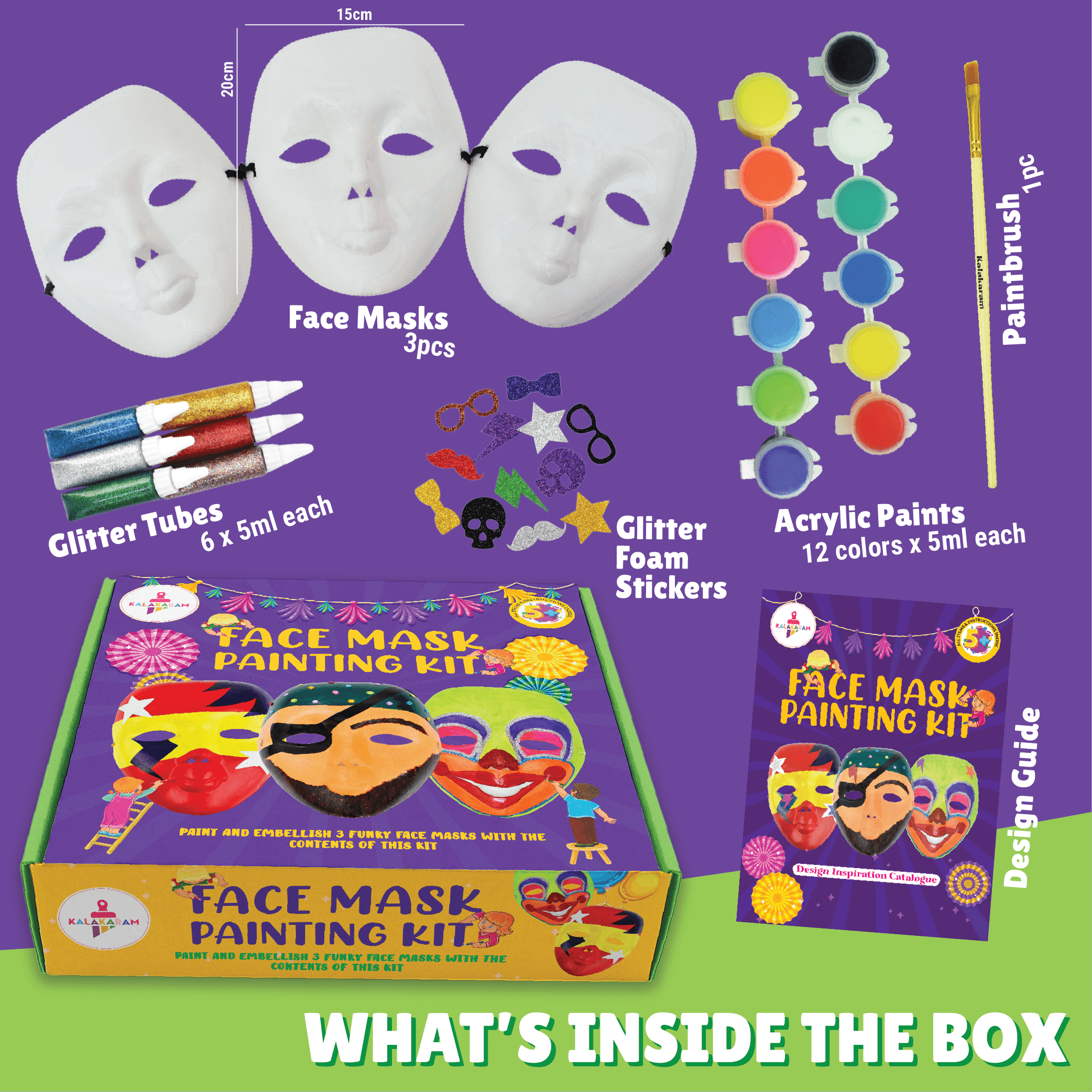The Creative Kids Combo - Rock Painting + Face Mask Painting Kits - Kalakaram