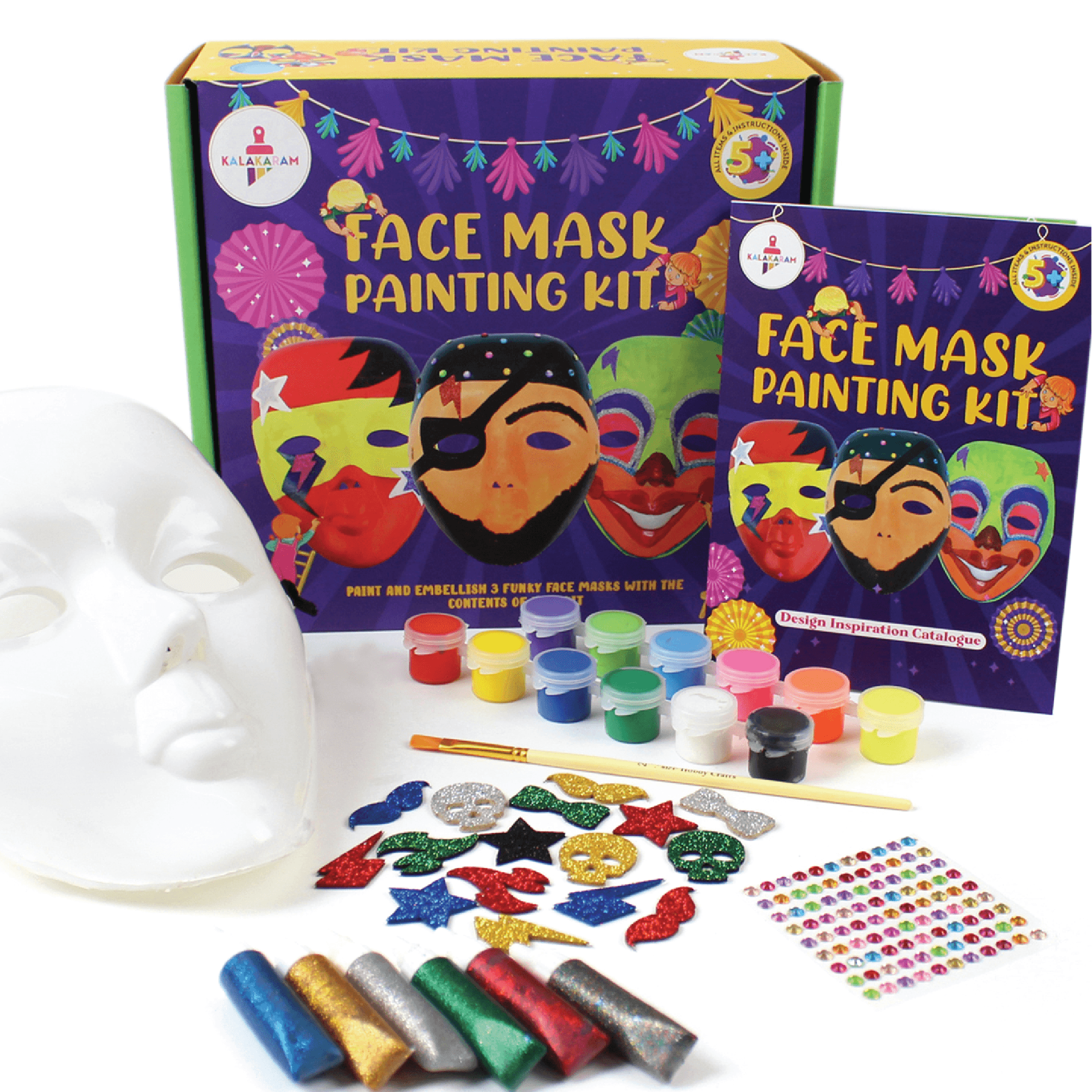 The Creative Kids Combo - Rock Painting + Face Mask Painting Kits - Kalakaram
