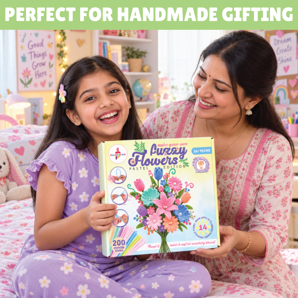 Kalakaram Make Your Own Fuzzy Flower Pastel Edition | Age: 10+ Years
