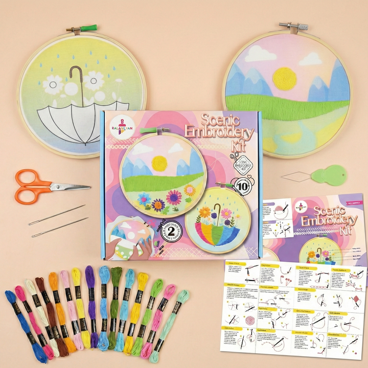 Scenic Embroidery Kit | Stitching & Sewing Art | Home Decor | Age: 10+ Years