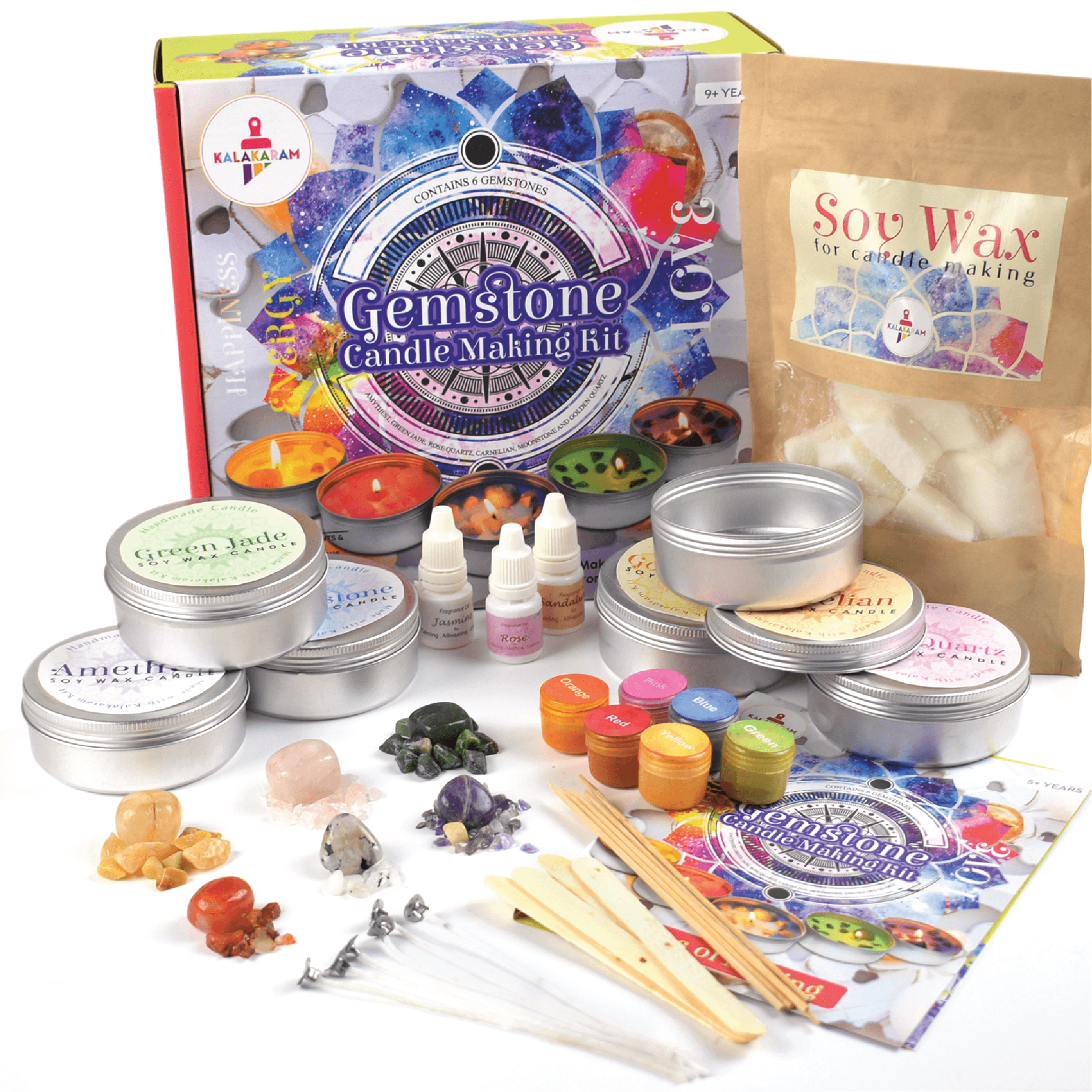 Gemstone Candle Making Kit - Kalakaram