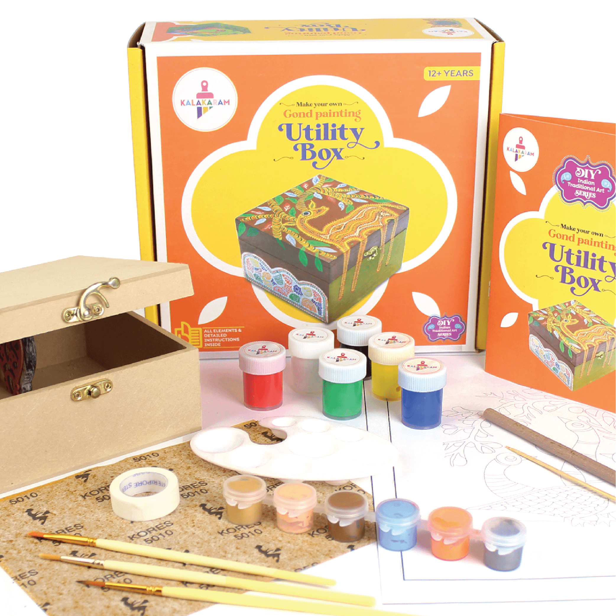 Gond Painting Utility Box - Kalakaram