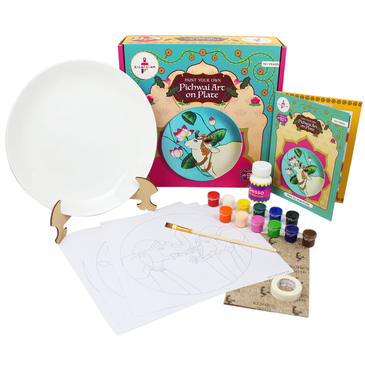 Pichwai Art on a Plate Painting Kit  | Traditional Indian Art | Wall Decorative  | Age: 12+ Years